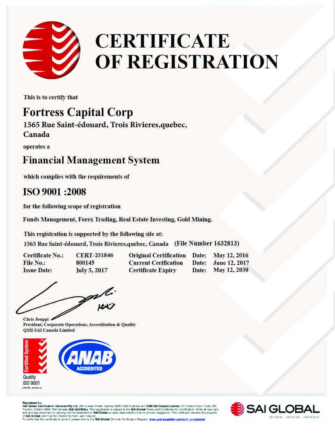 Company Registration Certificate